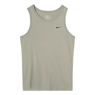 Nike Mens Nike As Nk Df Tank Dfc Solid Solid Color Quick Dry Breathable Running Basketball Training Light Army Green Vest AR6070-320