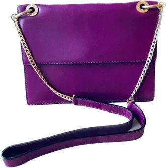 Celine Pre-owned Leather celine-bags - Dames - Vintage Schoudertas - Paars - ONE Size - Leer - Vintage