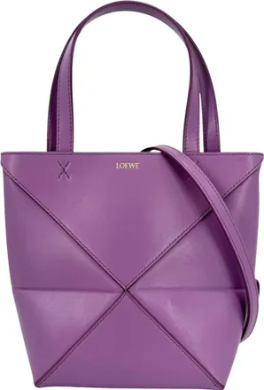 Loewe Purple Leather Handbag Shoulder Bag Tote Bag (Pre-Owned)