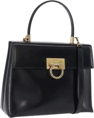 Ferragamo Pre-owned Enamel Hand Bag - Dames - Vintage Handtas - Zwart - ONE Size - Vintage