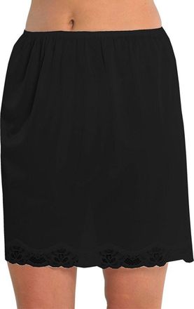 Marlon Ladies Cling Resistant Underskirt Underwear Half Slip Waist Slip 18 inches Long (12-14 UK 40-42 EU, Black)
