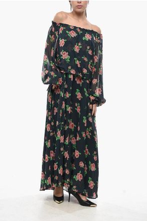 Rotate Long Chiffon Dress With Floral Pattern size 40
