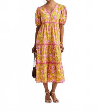 PINK CITY PRINTS Jolie Dress In Yellow Multi