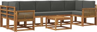 vidaXL Conjunto De Sof&aacute;s De Exterior 8 Uds. Natural Y Antracita Vidaxl