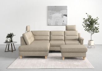 Sit&more Ecksofa »Farö L-Form« inklusive Federkern, wahlweise mit Bettfunktion und Bettkasten