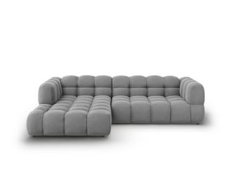 Cosmopolitan Design Sof&aacute; esquinero modular izquierdo 4 plazas de terciopelo gris claro