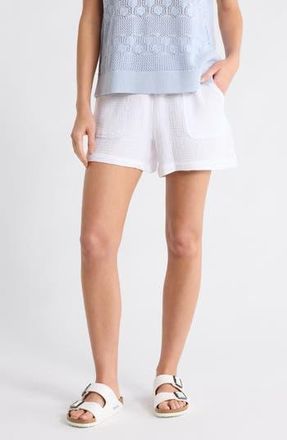 Splendid Cotton Gauze Shorts in White at Nordstrom Rack, Size X-Small