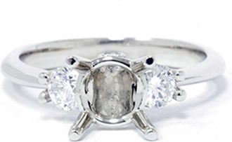 Pompeii3 1/3ct Diamond Semi-Mount Engagement Ring 14K Setting Size Selectable