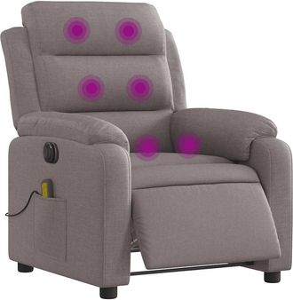vidaXL Vidaxl - Sill&oacute;n Reclinable De Masaje El&eacute;ctrico Tela Gris Taupe
