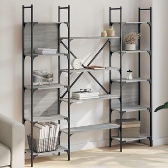 Berkfield Home Bookshelf Grey Sonoma 155.5x24x166.5 cm Engineered Wood