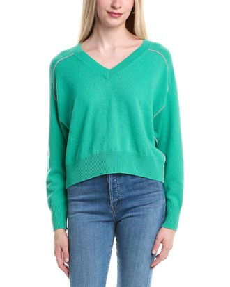 Autumn Cashmere Boxy Crew Back Yoke Cashmere Sweater