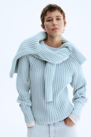 H&M Rib-knit Jumper in Light Blue at Nordstrom, Size Xx-Small
