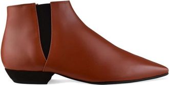 Loro Piana Sumire Enkellaarsjes - Dames - Chelseaboots - Rood - 37 EU - Leer - Schoenen