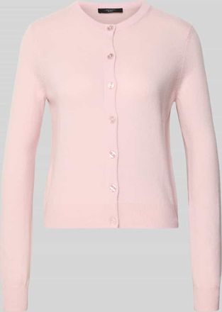 Max Mara Slim Fit Strickjacke aus Woll-Kaschmir-Mix Modell NEBBIA in Rosa, Größe XXL