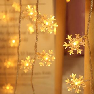 OEM Guirnalda De Luces Led De 3 M Con 20 Luces, Decorativa Para Dormitorio, Terraza, Boda, Fiesta, Cumplea&ntilde;os (copo De Nieve), Regalos De Navidad