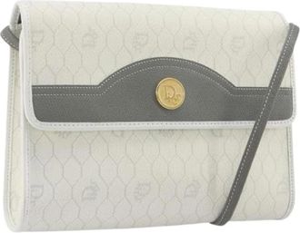 Dior Pre-owned PVC Honeycomb Shoulder Bag - Dames - Vintage Schoudertas - Grijs - ONE Size - Leer - Vintage