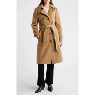 BCBGeneration Belted Trench Coat in Camel at Nordstrom, Size X-Large
