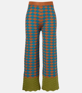 La DoubleJ Pantaloni in maglia di lana con intarsio