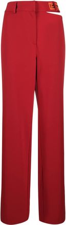 Heron Preston cut-out detail straight-leg trousers - women - Spandex/Elastane/Viscose/Polyester/Viscose - 40 - Red