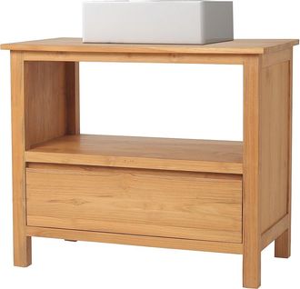 Vente-Unique Mueble de ba&ntilde;o de teca con lavabo - 90 cm - KETAPANG