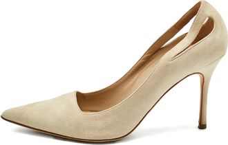 Manolo Blahnik Pumps a punta in pelle scamosciata - Toni neutri