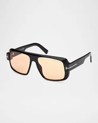 Tom Ford Men & apos;s Turner Acetate Rectangle Sunglasses