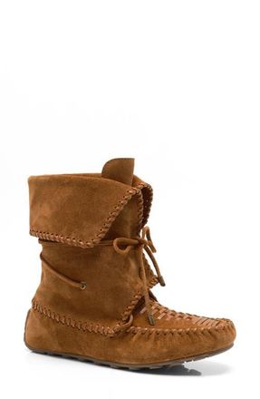 Free People Misty Moc Toe Boot in Driftwood Tan Suede at Nordstrom, Size 9.5