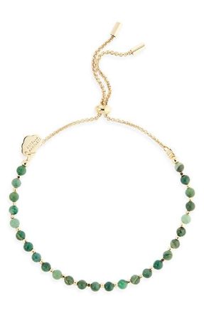 Estella Bartlett Amelia Beaded Bracelet in Green/gold at Nordstrom