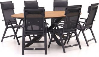 Bellagio la vita attrattiva Bellagio Avenza/Fidenza ovaal 220cm dining tuinset 7-delig verstelbaar
