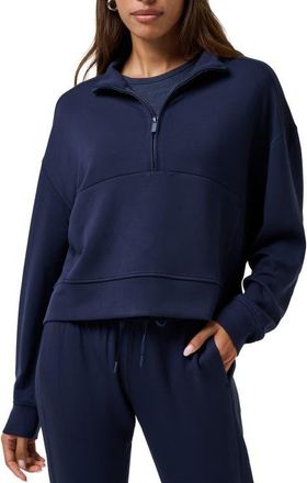 Travis Mathew Skyloft Soft Half Zip Sweatshirt in Navy Blazer at Nordstrom, Size Xx-Large