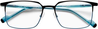 Etnia Barcelona Rafel Rectangular Metal Frame Eyeglasses with Translucent Temples