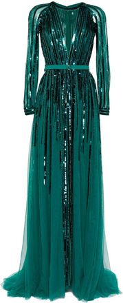 Saiid Kobeisy Abito con paillettes - Verde