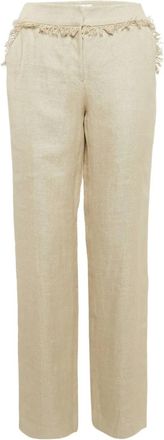 Valentino Garavani fringe-detailed trousers - Neutrals