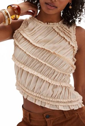 Free People Smocked Top In Pink Sands