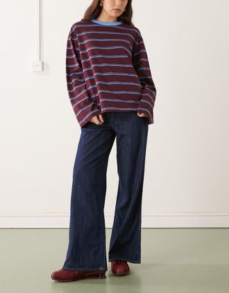 Wrangler World Wide - Jeans morbidi a vita medio alta blu navy