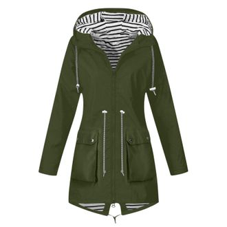 Generic Womens Waterproof Jackets WomenS Rain Jacket Waterproof Lightweight Jackets With Hood Solid Color Waterproof Windbreaker Breathable Coat Windproof Hik