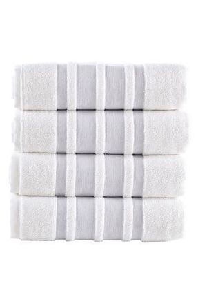 Brooks Brothers Contrast Border 4-Piece Towel Set in White/Silver at Nordstrom Rack, Size Hand Towel