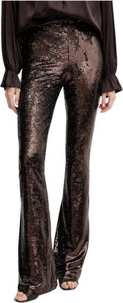 Silvian Heach Funzam Wijde Broek - Dames - Wijde Broeken - Bruin - M - Polyester - Broeken