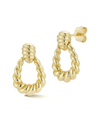 Glaze Jewelry 14K Plated Silver Twisty Door Knocker Earrings