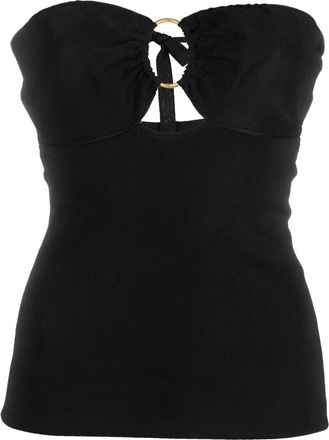 Tom Ford ring-detail strapless knit top - women - Viscose/Polyamide - L - Black