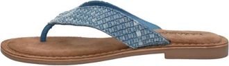 Lazamani Teenslippers - Dames - Slippers - Blauw - 37 EU - Leer - Schoenen