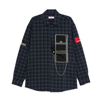 Martine Rose Heren, Overhemden, Blauw, Maat: S Katoen