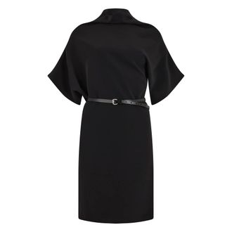 P.A.R.O.S.H. Vestido midi con cintur&oacute;n - Dresses - Mujer - Negro - S