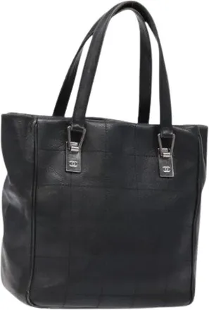Chanel Pre-owned Canvas Tote Bag - Dames - Vintage Shopper - Zwart - ONE Size - Vintage