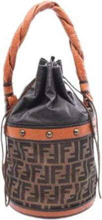 Fendi Pre-owned Vintage Bucket Bag - Dames - Vintage Tas - Bruin - ONE Size - Leer - Vintage
