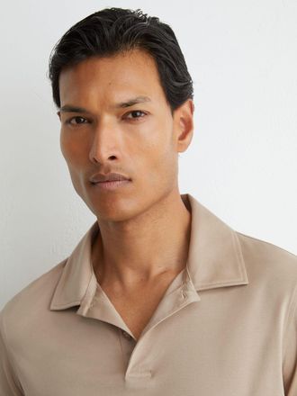 Reiss Sand Air-water Cotton Polo Shirt, Xxl