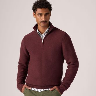 Levi's Housemark Quarter Zip Sweater - Mens - 2XL - Brown