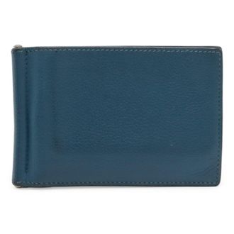 Herm&egrave;s Blue Epsom Leather Wallet (Bi-Fold) (Pre-Owned)