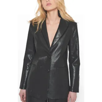 AS by DF Jordan Bf Recycled Leather Blazer in Black at Nordstrom, Size X-Large