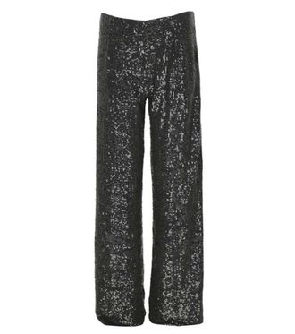 Parosh Black Straight Flat Front Pants